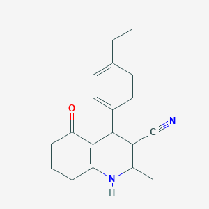 molecular formula C19H20N2O B405350 4-(4-Ethylphenyl)-2-methyl-5-oxo-1,4,5,6,7,8-hexahydroquinoline-3-carbonitrile 