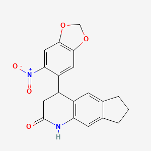 4-(6-nitro-1,3-benzodioxol-5-yl)-1,3,4,6,7,8-hexahydro-2H-cyclopenta[g]quinolin-2-one