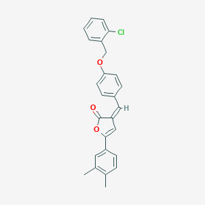 molecular formula C26H21ClO3 B405355 3-{4-[(2-chlorobenzyl)oxy]benzylidene}-5-(3,4-dimethylphenyl)-2(3H)-furanone 