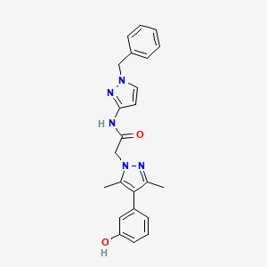 molecular formula C23H23N5O2 B4053557 N-(1-benzyl-1H-pyrazol-3-yl)-2-[4-(3-hydroxyphenyl)-3,5-dimethyl-1H-pyrazol-1-yl]acetamide 