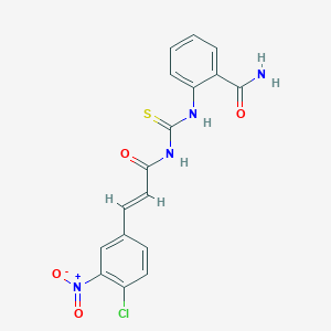 2-[[(E)-3-(4-chloro-3-nitrophenyl)prop-2-enoyl]carbamothioylamino]benzamide