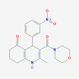 molecular formula C21H23N3O5 B4053579 2-methyl-3-(4-morpholinylcarbonyl)-4-(3-nitrophenyl)-4,6,7,8-tetrahydro-5(1H)-quinolinone 