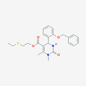 molecular formula C24H28N2O4S B405359 2-(Ethylsulfanyl)ethyl 4-[2-(benzyloxy)phenyl]-1,6-dimethyl-2-oxo-1,2,3,4-tetrahydro-5-pyrimidinecarboxylate 