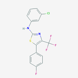 molecular formula C16H9ClF4N2S B405360 N-(3-chlorophenyl)-5-(4-fluorophenyl)-4-(trifluoromethyl)-1,3-thiazol-2-amine 