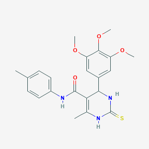 molecular formula C22H25N3O4S B405363 6-methyl-N-(4-methylphenyl)-2-thioxo-4-(3,4,5-trimethoxyphenyl)-1,2,3,4-tetrahydropyrimidine-5-carboxamide 