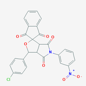 1-(4-chlorophenyl)-5-(3-nitrophenyl)spiro[3a,6a-dihydro-1H-furo[3,4-c]pyrrole-3,2'-indene]-1',3',4,6-tetrone