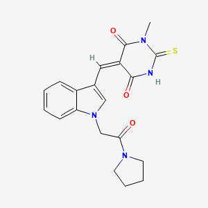 molecular formula C20H20N4O3S B4053647 (5E)-1-methyl-5-[[1-(2-oxo-2-pyrrolidin-1-ylethyl)indol-3-yl]methylidene]-2-sulfanylidene-1,3-diazinane-4,6-dione 