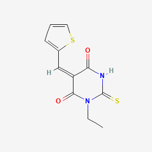 (5E)-1-ethyl-2-sulfanylidene-5-(thiophen-2-ylmethylidene)-1,3-diazinane-4,6-dione