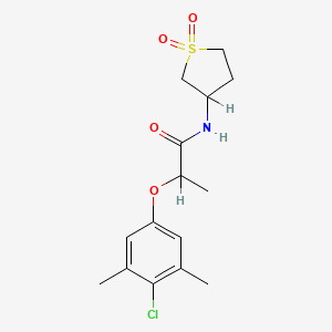 molecular formula C15H20ClNO4S B4053746 2-(4-chloro-3,5-dimethylphenoxy)-N-(1,1-dioxidotetrahydrothiophen-3-yl)propanamide 