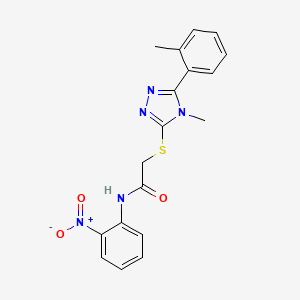 molecular formula C18H17N5O3S B4053748 2-{[4-methyl-5-(2-methylphenyl)-4H-1,2,4-triazol-3-yl]thio}-N-(2-nitrophenyl)acetamide 