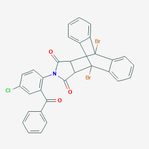 molecular formula C31H18Br2ClNO3 B405375 1,8-Dibromo-17-[4-chloro-2-(phenylcarbonyl)phenyl]-17-azapentacyclo[6.6.5.0~2,7~.0~9,14~.0~15,19~]nonadeca-2,4,6,9,11,13-hexaene-16,18-dione (non-preferred name) 