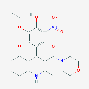 4-(3-ETHOXY-4-HYDROXY-5-NITROPHENYL)-2-METHYL-3-(MORPHOLINE-4-CARBONYL)-1,4,5,6,7,8-HEXAHYDROQUINOLIN-5-ONE