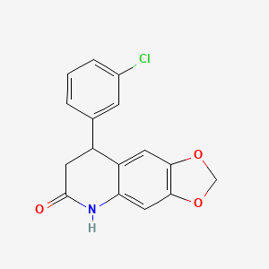 molecular formula C16H12ClNO3 B4053754 8-(3-CHLOROPHENYL)-2H,5H,6H,7H,8H-[1,3]DIOXOLO[4,5-G]QUINOLIN-6-ONE 