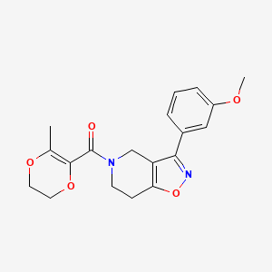 molecular formula C19H20N2O5 B4053766 3-(3-methoxyphenyl)-5-[(3-methyl-5,6-dihydro-1,4-dioxin-2-yl)carbonyl]-4,5,6,7-tetrahydroisoxazolo[4,5-c]pyridine 