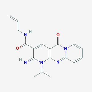 6-imino-2-oxo-7-propan-2-yl-N-prop-2-enyl-1,7,9-triazatricyclo[8.4.0.03,8]tetradeca-3(8),4,9,11,13-pentaene-5-carboxamide