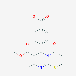 molecular formula C18H18N2O5S B4053833 methyl 6-[4-(methoxycarbonyl)phenyl]-8-methyl-4-oxo-3,4-dihydro-2H,6H-pyrimido[2,1-b][1,3]thiazine-7-carboxylate 