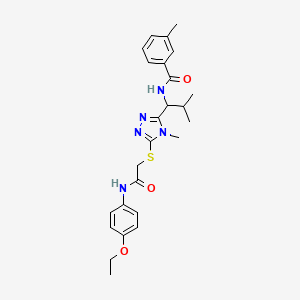 molecular formula C25H31N5O3S B4053845 N-{1-[5-({2-[(4-ethoxyphenyl)amino]-2-oxoethyl}sulfanyl)-4-methyl-4H-1,2,4-triazol-3-yl]-2-methylpropyl}-3-methylbenzamide 