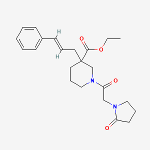 ethyl 1-[(2-oxo-1-pyrrolidinyl)acetyl]-3-[(2E)-3-phenyl-2-propen-1-yl]-3-piperidinecarboxylate