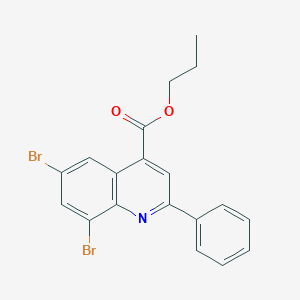 molecular formula C19H15Br2NO2 B405388 Propyl 6,8-dibromo-2-phenylquinoline-4-carboxylate 