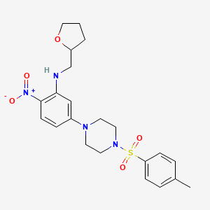 5-{4-[(4-methylphenyl)sulfonyl]piperazin-1-yl}-2-nitro-N-(tetrahydrofuran-2-ylmethyl)aniline