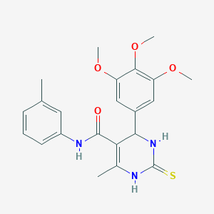 molecular formula C22H25N3O4S B405393 6-methyl-N-(3-methylphenyl)-2-thioxo-4-(3,4,5-trimethoxyphenyl)-1,2,3,4-tetrahydropyrimidine-5-carboxamide 