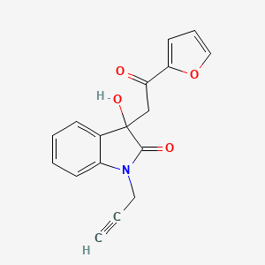 molecular formula C17H13NO4 B4053934 3-[2-(FURAN-2-YL)-2-OXOETHYL]-3-HYDROXY-1-(PROP-2-YN-1-YL)INDOL-2-ONE 