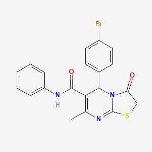 molecular formula C20H16BrN3O2S B4053959 5-(4-bromophenyl)-7-methyl-3-oxo-N-phenyl-2,3-dihydro-5H-[1,3]thiazolo[3,2-a]pyrimidine-6-carboxamide 