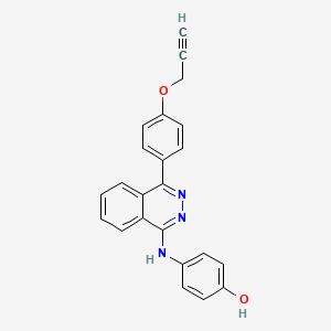 molecular formula C23H17N3O2 B4053997 4-({4-[4-(Prop-2-yn-1-yloxy)phenyl]phthalazin-1-yl}amino)phenol 