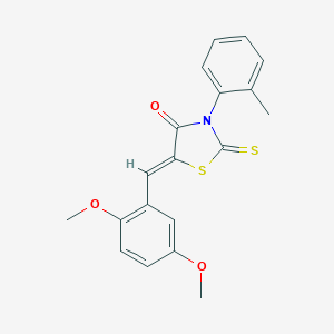 molecular formula C19H17NO3S2 B405408 5-(2,5-Dimethoxy-benzylidene)-2-thioxo-3-o-tolyl-thiazolidin-4-one CAS No. 301229-47-0