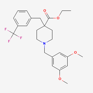 ethyl 1-(3,5-dimethoxybenzyl)-4-[3-(trifluoromethyl)benzyl]-4-piperidinecarboxylate