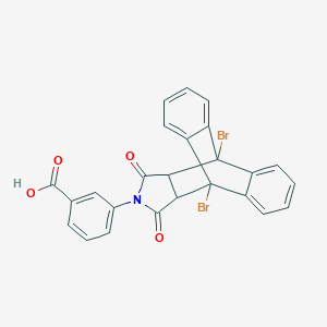 molecular formula C25H15Br2NO4 B405409 3-(1,8-Dibromo-16,18-dioxo-17-azapentacyclo[6.6.5.0~2,7~.0~9,14~.0~15,19~]nonadeca-2,4,6,9,11,13-hexaen-17-yl)benzoic acid (non-preferred name) 