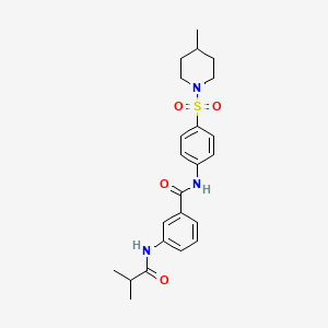 N-{4-[(4-METHYLPIPERIDIN-1-YL)SULFONYL]PHENYL}-3-(2-METHYLPROPANAMIDO)BENZAMIDE