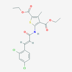 molecular formula C20H19Cl2NO5S B405411 Diethyl 5-{[3-(2,4-dichlorophenyl)acryloyl]amino}-3-methyl-2,4-thiophenedicarboxylate 