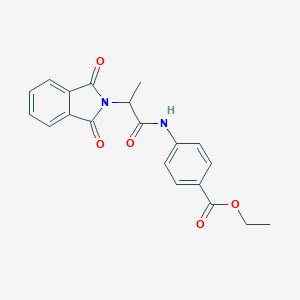 molecular formula C20H18N2O5 B405413 ethyl 4-{[2-(1,3-dioxo-1,3-dihydro-2H-isoindol-2-yl)propanoyl]amino}benzoate 