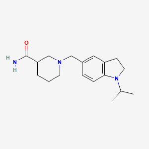 1-[(1-Propan-2-yl-2,3-dihydroindol-5-yl)methyl]piperidine-3-carboxamide