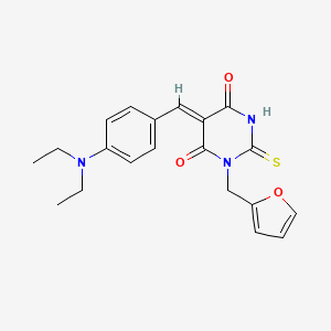 molecular formula C20H21N3O3S B4054167 (5Z)-5-[[4-(diethylamino)phenyl]methylidene]-1-(furan-2-ylmethyl)-2-sulfanylidene-1,3-diazinane-4,6-dione 