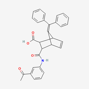 molecular formula C30H25NO4 B4054175 3-{[(3-acetylphenyl)amino]carbonyl}-7-(diphenylmethylene)bicyclo[2.2.1]hept-5-ene-2-carboxylic acid 