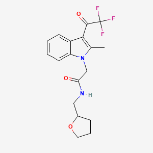 molecular formula C18H19F3N2O3 B4054182 2-[2-METHYL-3-(2,2,2-TRIFLUOROACETYL)-1H-INDOL-1-YL]-N-[(OXOLAN-2-YL)METHYL]ACETAMIDE 