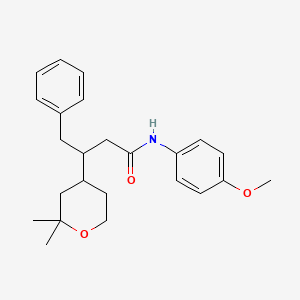 3-(2,2-dimethyltetrahydro-2H-pyran-4-yl)-N-(4-methoxyphenyl)-4-phenylbutanamide