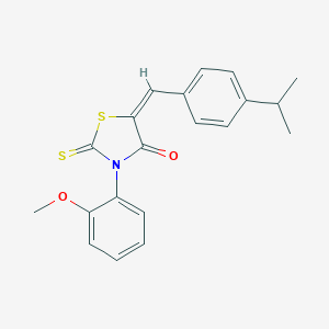 molecular formula C20H19NO2S2 B405419 5-(4-Isopropyl-benzylidene)-3-(2-methoxy-phenyl)-2-thioxo-thiazolidin-4-one 
