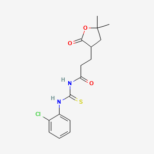 molecular formula C16H19ClN2O3S B4054219 1-(2-Chlorophenyl)-3-[3-(5,5-dimethyl-2-oxooxolan-3-YL)propanoyl]thiourea 