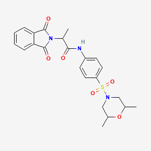 molecular formula C23H25N3O6S B4054225 N-{4-[(2,6-dimethylmorpholin-4-yl)sulfonyl]phenyl}-2-(1,3-dioxo-1,3-dihydro-2H-isoindol-2-yl)propanamide 