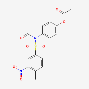 molecular formula C17H16N2O7S B4054255 4-{acetyl[(4-methyl-3-nitrophenyl)sulfonyl]amino}phenyl acetate 