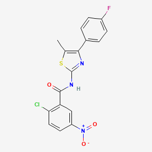 2-chloro-N-[4-(4-fluorophenyl)-5-methyl-1,3-thiazol-2-yl]-5-nitrobenzamide