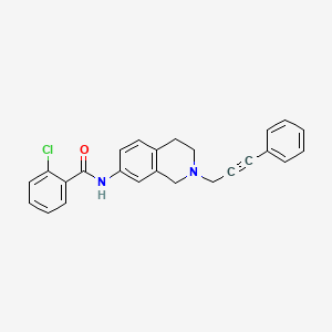 2-chloro-N-[2-(3-phenylprop-2-ynyl)-3,4-dihydro-1H-isoquinolin-7-yl]benzamide