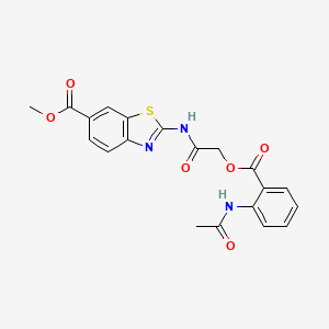 METHYL 2-[2-(2-ACETAMIDOBENZOYLOXY)ACETAMIDO]-1,3-BENZOTHIAZOLE-6-CARBOXYLATE