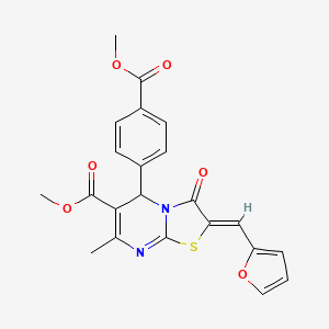 molecular formula C22H18N2O6S B4054341 Methyl 2-(furan-2-ylmethylene)-5-(4-(methoxycarbonyl)phenyl)-7-methyl-3-oxo-3,5-dihydro-2H-thiazolo[3,2-a]pyrimidine-6-carboxylate CAS No. 609795-00-8