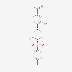 molecular formula C20H23FN2O3S B4054358 1-(3-氟-4-{3-甲基-4-[(4-甲苯磺酰基)-1-哌嗪基]苯基}乙酮 