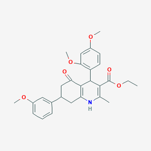 molecular formula C28H31NO6 B4054362 ethyl 4-(2,4-dimethoxyphenyl)-7-(3-methoxyphenyl)-2-methyl-5-oxo-1,4,5,6,7,8-hexahydro-3-quinolinecarboxylate 