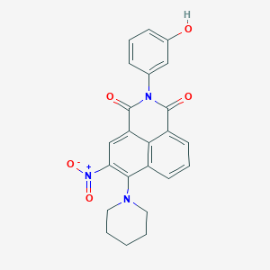 2-(3-hydroxyphenyl)-5-nitro-6-(1-piperidinyl)-1H-benzo[de]isoquinoline-1,3(2H)-dione